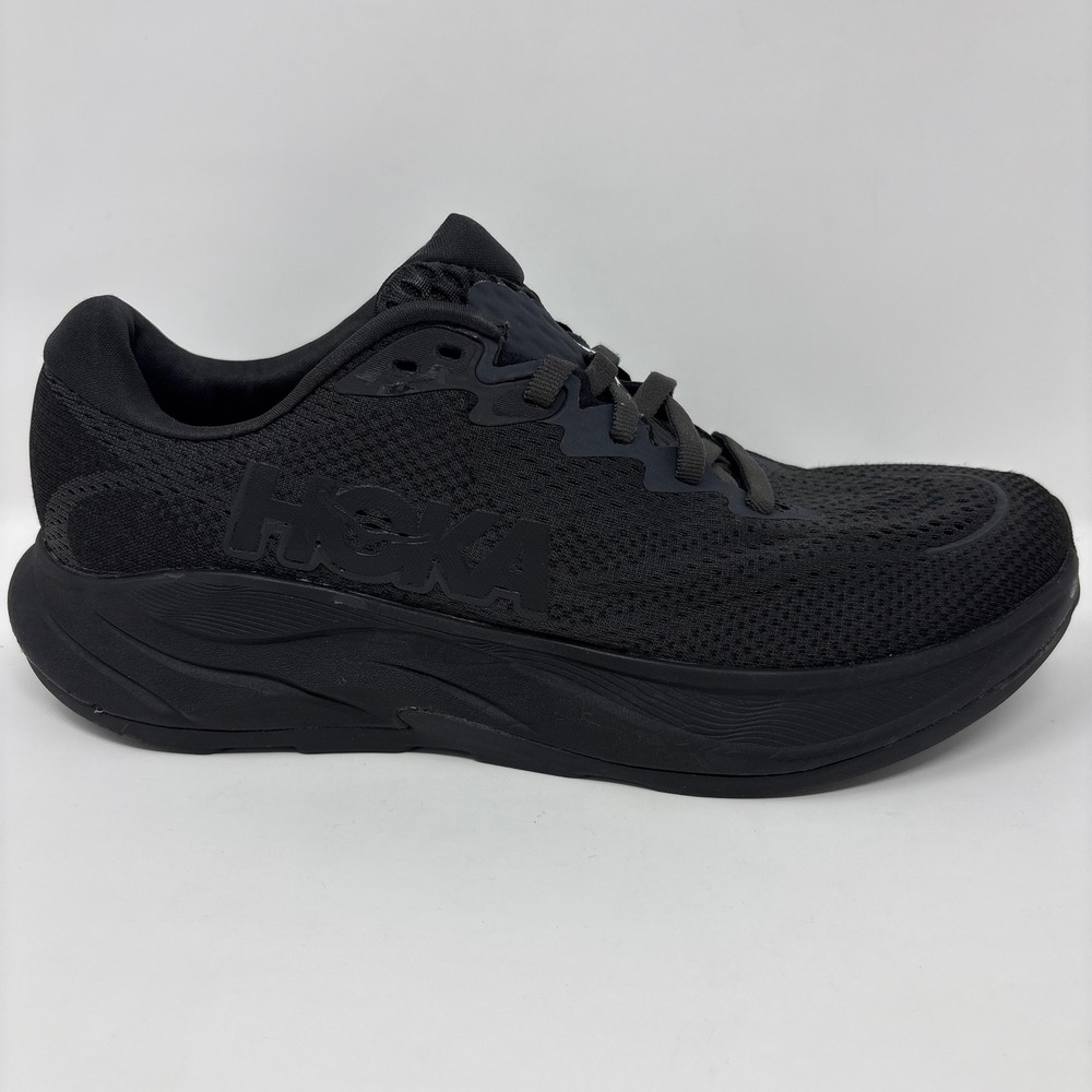 Hoka Rincon 4 Womens Size 9 Triple Black Athletic Running Shoes Sneakers